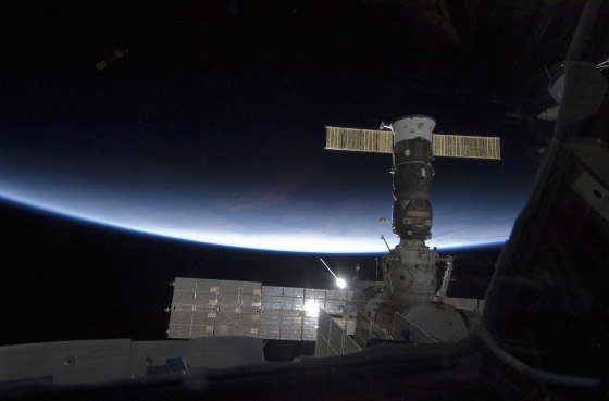 Image: An orbital sunrise is seen in this image photographed by Japan Aerospace Exploration Agency astronaut Soichi Noguchi,.